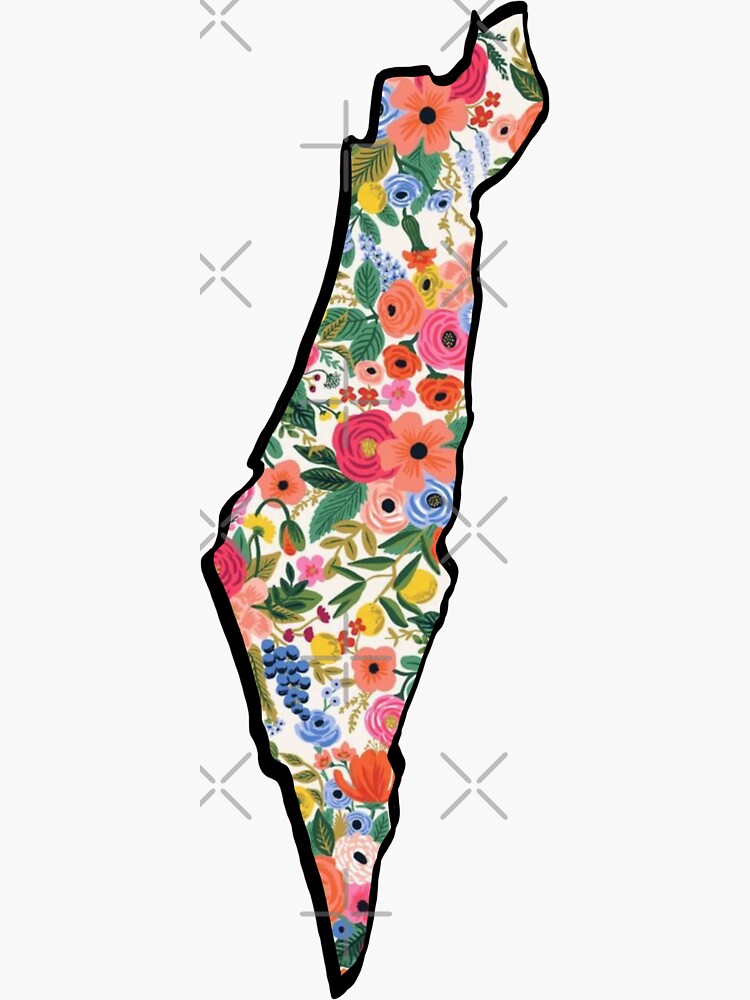 Palestine Floral Map Sticker