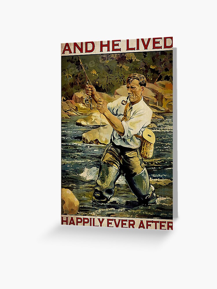 Vintage Fly Fishing Greeting Card