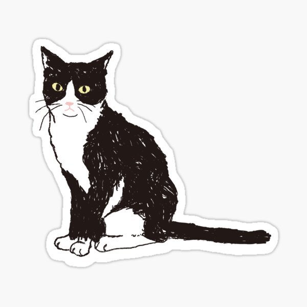 Artikel-Vorschau von Sitzende und starrende Smokingkatze, designt und verkauft von Gumigrida.