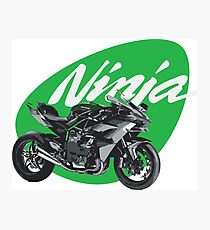 Ninja Kawasaki H2, H2R Motorbike Motorcycle Bike Photographic Print
