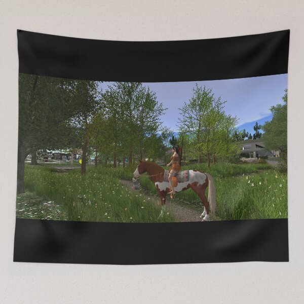 Item preview, indian lady on a horse in a park designed and sold by The Poette.