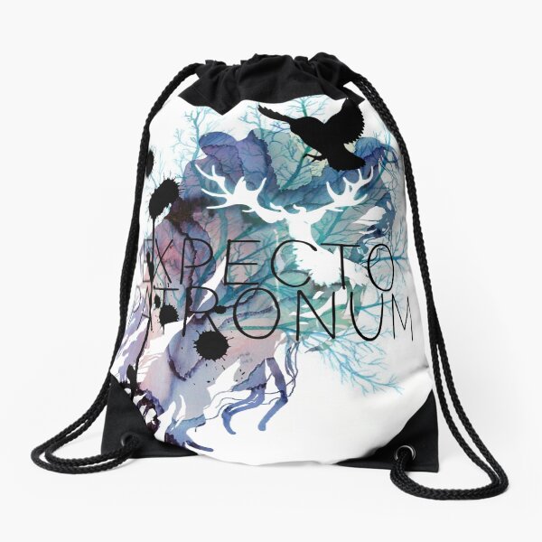 EXPECTO PATRONUM HEDWIG WATERCOLOUR Drawstring Bag