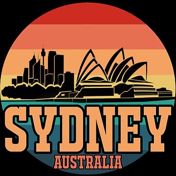 Artwork thumbnail, Retro Sunset Sydney Australia by DynastyArt