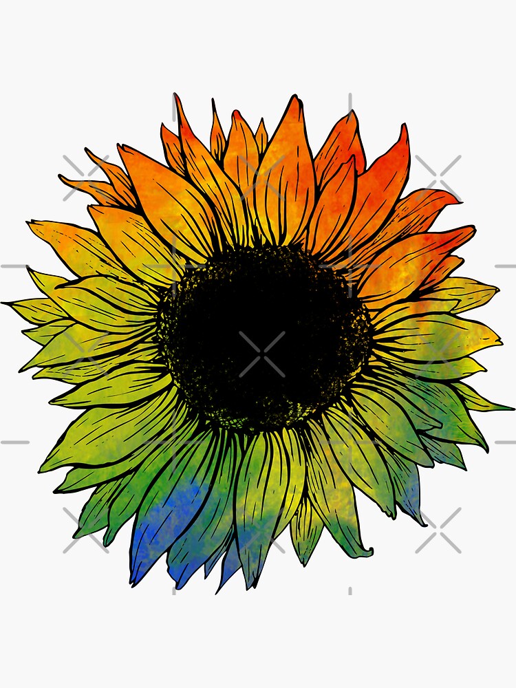 Tie Dye Leopard Sunflower PNG Sublimation Colorful Sunflower 