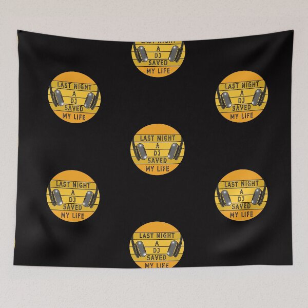 Item preview, Last Night a DJ Saved My Life in Yellow Sun with Headphones designed and sold by AHMTheBeesTees.