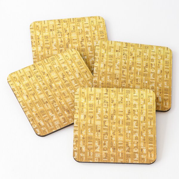 Item preview, Ancient Egyptian hieroglyphs and symbols golden background designed and sold by mashmosh.