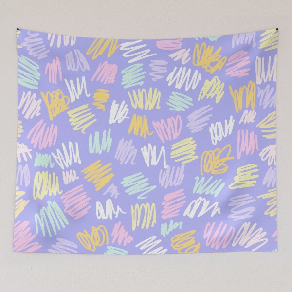 Item preview, Purple Pastel Cute Doodle Pattern designed and sold by trajeado14.