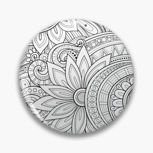Item preview, Non-colored Doodle Pattern with Abstract Floral Motifs designed and sold by lissantee.