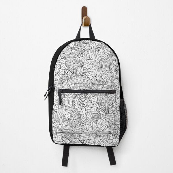 Item preview, Non-colored Doodle Pattern with Abstract Floral Motifs designed and sold by lissantee.