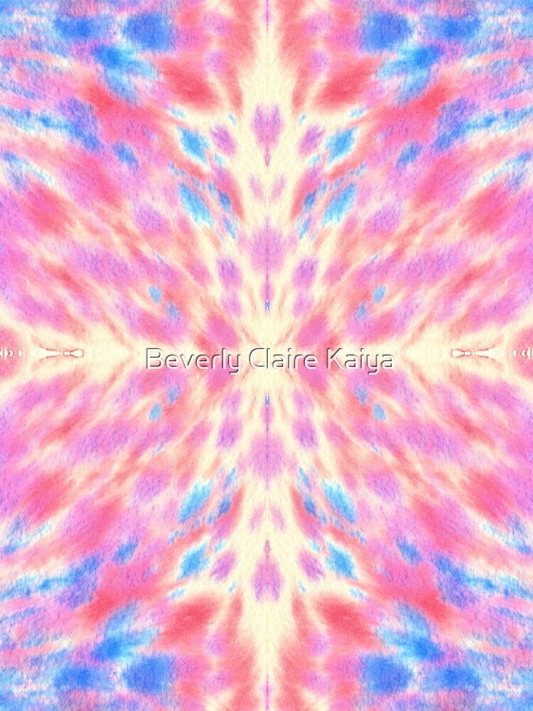 Thumbnail 4 of 4, A-Line Dress, Watercolor Pink Blue Floral Fireworks Pattern designed and sold by beverlyclaire.