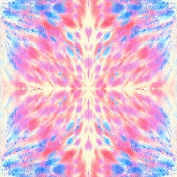 Artwork thumbnail, Watercolor Pink Blue Floral Fireworks Pattern by Beverly Claire Kaiya