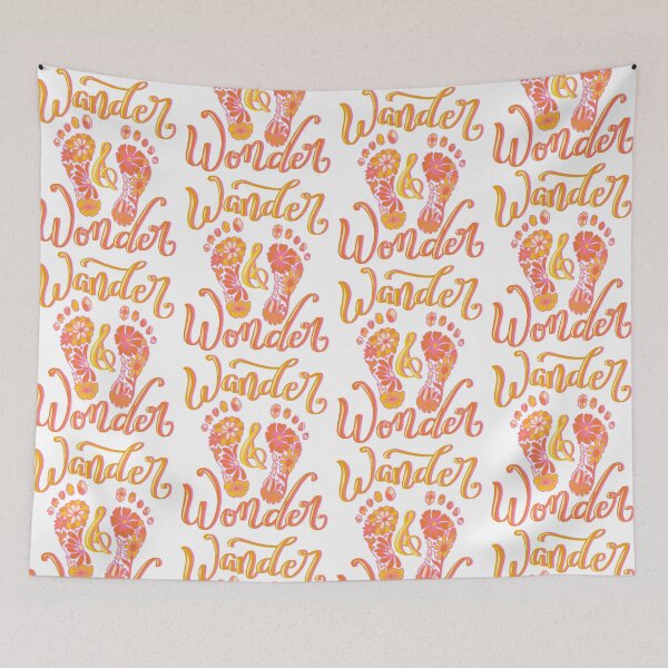 Item preview, Walking Barefoot Pink Flowers Wander & Wonder Nature Hand Drawn Feet Design designed and sold by DoubleBrush.