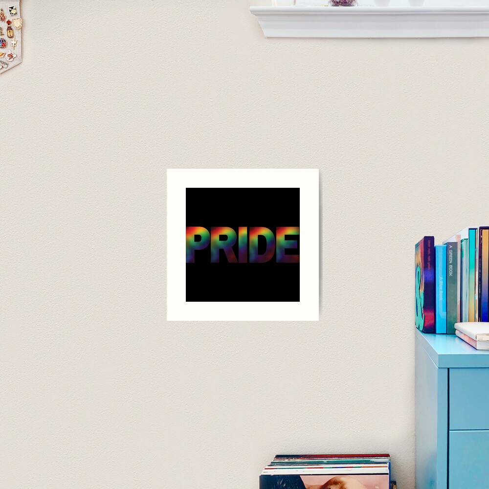 Radiant Gradient Pride (Black Background) Art Print