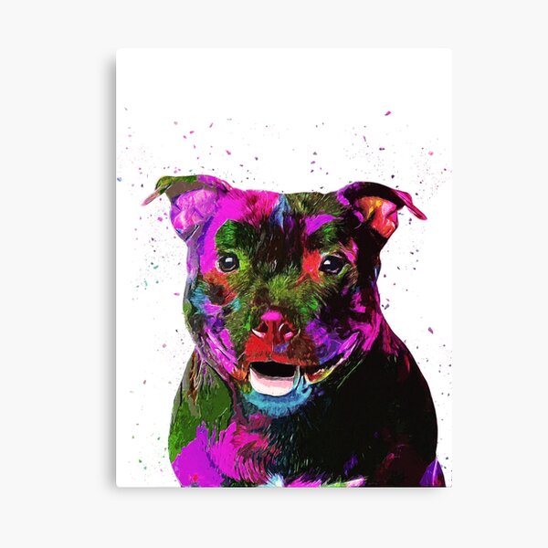 Staffordshire Bull Terrier Pop Art Portrait Canvas Print