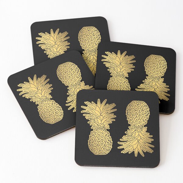 Item preview, golden pineapple pattern designed and sold by DisenyosDeMike.