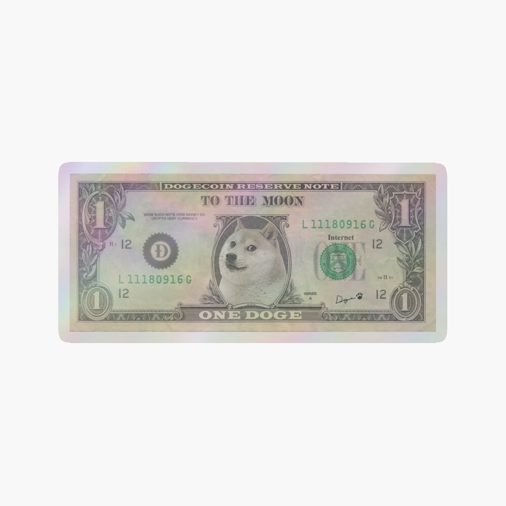 One Doge One Dollar, DogeCoin, to the moon, crypto meme