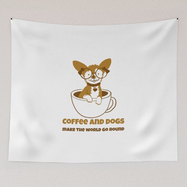 Item preview, Coffee and dogs make the world go round designed and sold by AZABSTORE.