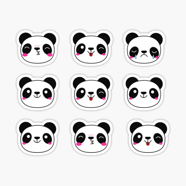 Animals Face Stickers Cute Animal Faces Kawaii Funny Emoji Sticker