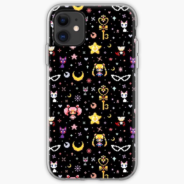 Sailor Moon family - Black iPhone Soft Case