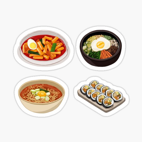 Delicious Korean Cafe Food Decorative Stickers, Kawaii Stickers