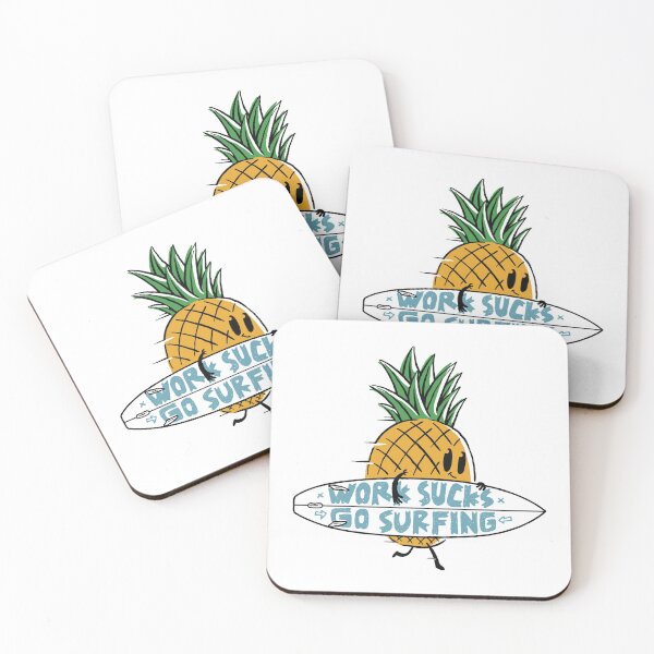 Item preview, Work Sucks Go Surfing Funny Pineapple designed and sold by TotalityDesigns.