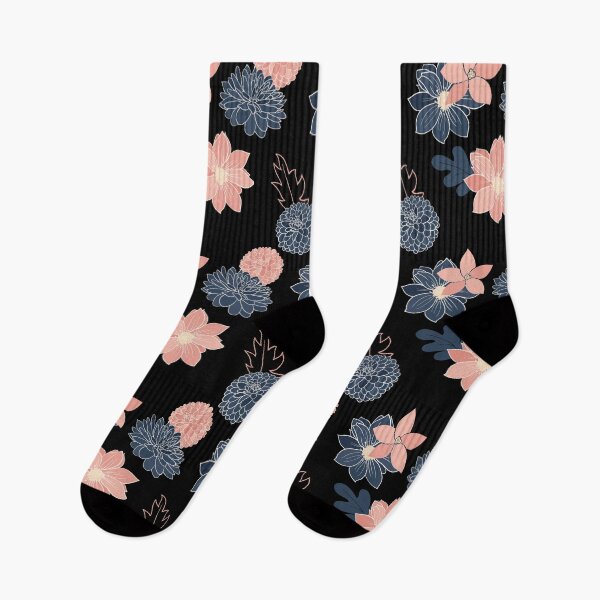 Item preview, Pink and Blue Dahlia Pattern - Plentiful Patterns Collection designed and sold by Trinket-Trickster.