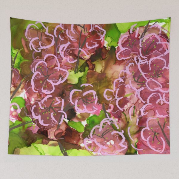 Item preview, Blossoms in alcohol ink and acrylic pen designed and sold by LymphomaLass.
