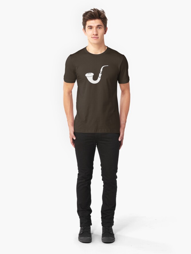 Alternate view of Calabash Pipe - Outline drawing Slim Fit T-Shirt