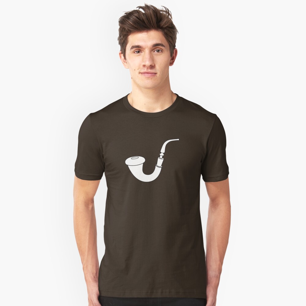 Calabash Pipe - Outline drawing Slim Fit T-Shirt