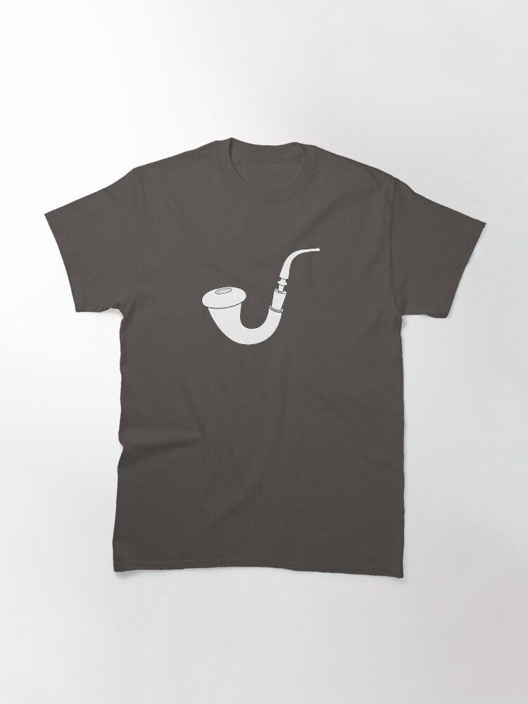 Thumbnail 3 of 7, Classic T-Shirt, Calabash Pipe - Outline drawing designed and sold by thedrumstick.