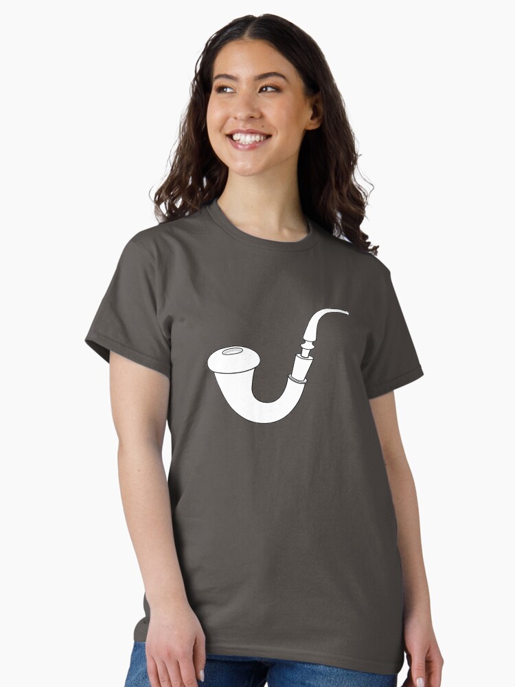 Thumbnail 1 of 7, Classic T-Shirt, Calabash Pipe - Outline drawing designed and sold by thedrumstick.