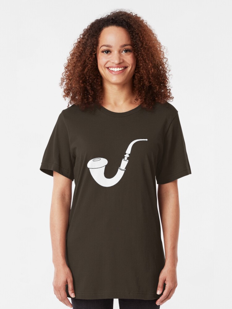 Alternate view of Calabash Pipe - Outline drawing Slim Fit T-Shirt
