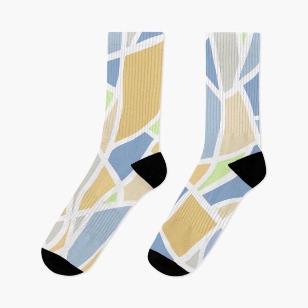 Item preview, Abstract Triangles - Lilac & Golden Yellow on White designed and sold by Lynne Adams.