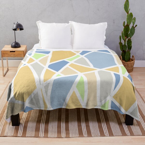 Item preview, Abstract Triangles - Lilac & Golden Yellow on White designed and sold by Lynne Adams.