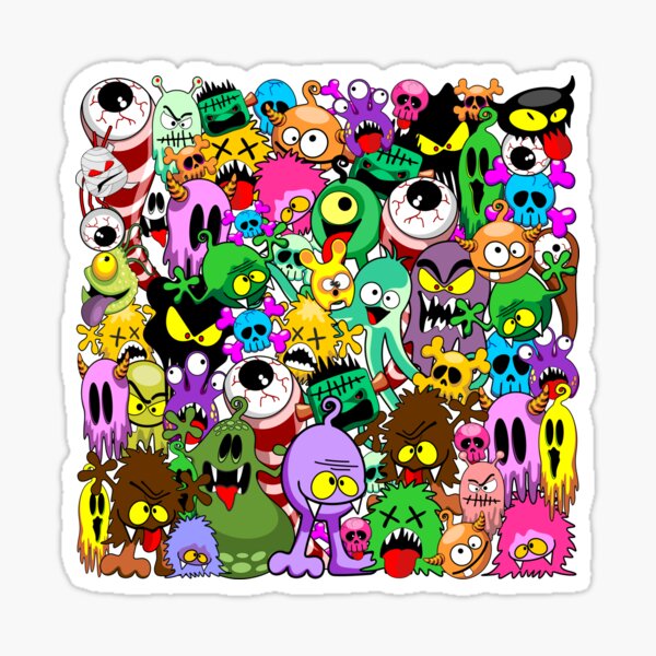 Monsters Doodles Characters Saga Sticker