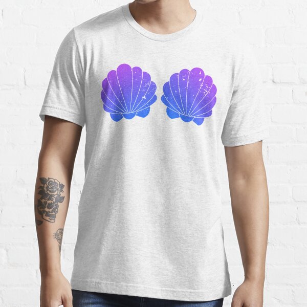 Mermaid Sea Shell Bra T Shirt Galaxy Purple Seashell Shirts-T
