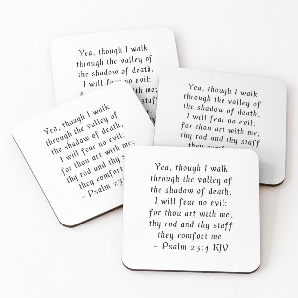 Item preview, Psalm 23:4 KJV Black Gothic Print designed and sold by VerShirts.