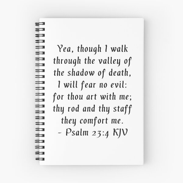 Item preview, Psalm 23:4 KJV Black Gothic Print designed and sold by VerShirts.