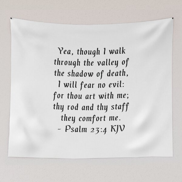 Item preview, Psalm 23:4 KJV Black Gothic Print designed and sold by VerShirts.