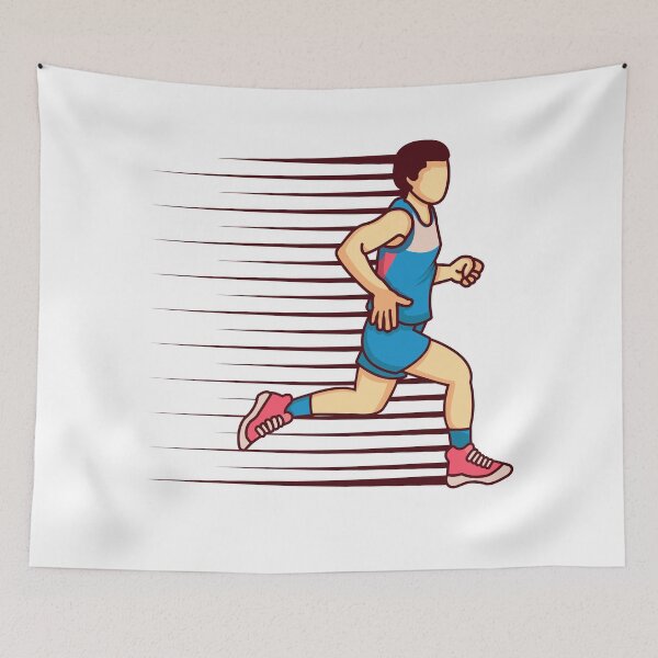 Item preview, men runner cartoon designed and sold by Heytoucan.