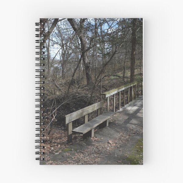 Item preview, bridge, forest, trees, green, walking trails, Mahoney State Park designed and sold by RenieRutten.