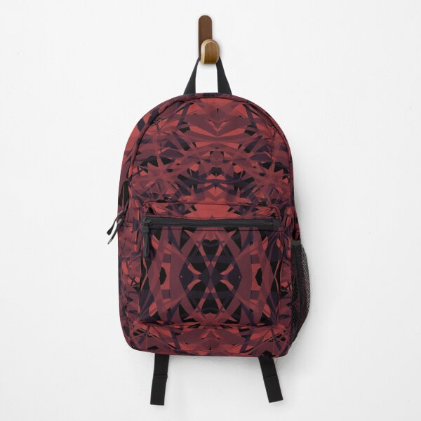 Red Noir Sharp Abstract Pattern Backpack