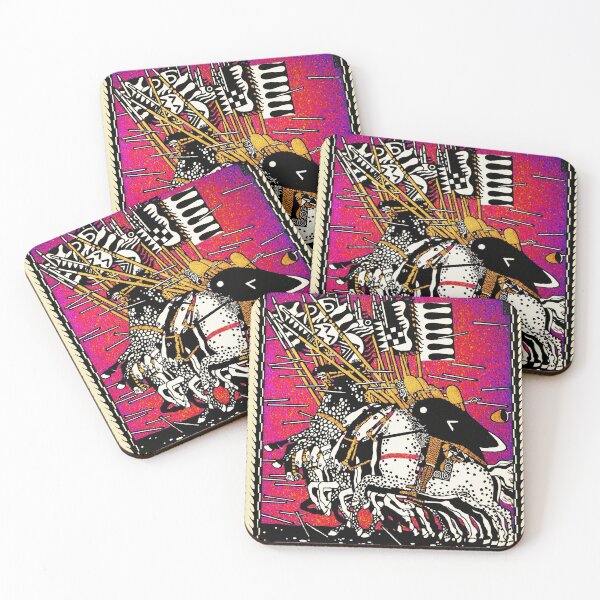 Item preview, NIBELUNGS Medieval Knights Combatting Horseback in Battle Red designed and sold by BulganLumini.
