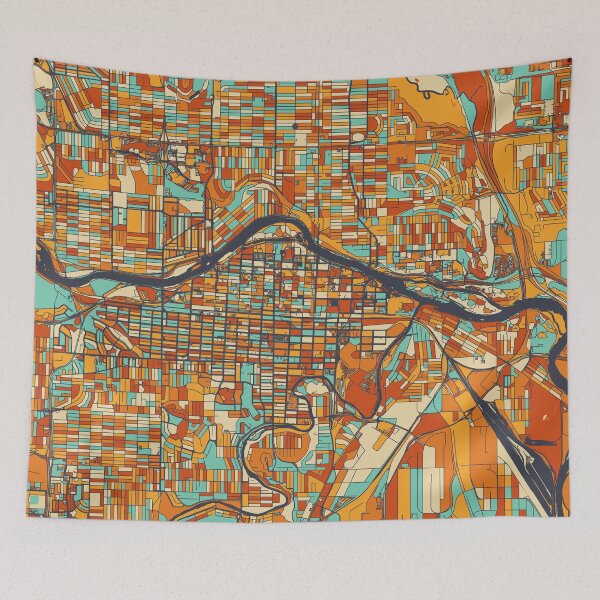 Item preview, Calgary Map - Mosaic - Retro Colors designed and sold by HomeCities.