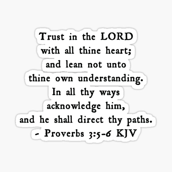 Item preview, Proverbs 3:5-6 KJV Black Antique Print designed and sold by VerShirts.
