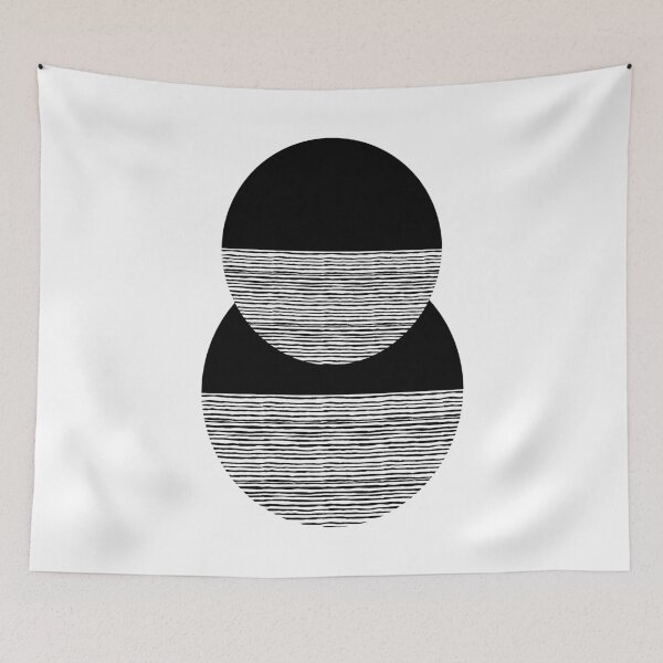 Item preview, Abstract Geometric Circle Line Art - Black and White designed and sold by Melody Watson.
