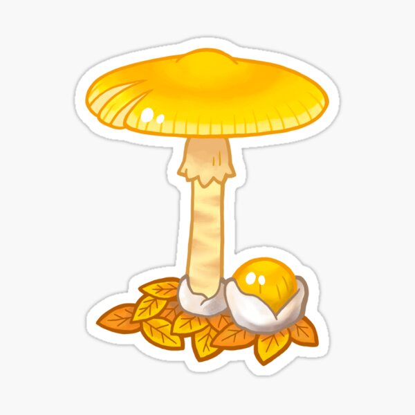 Yellow Mushroom Toadstool Sticker