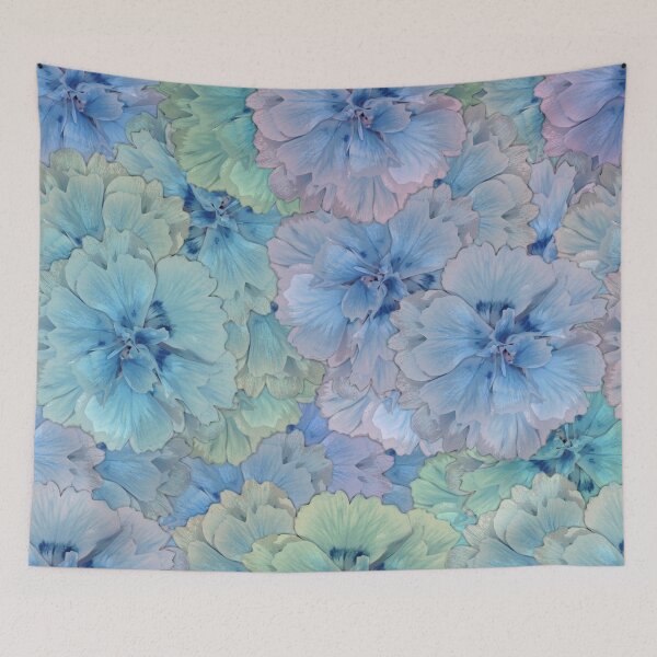 Item preview, Carnations in vintage style - pastel blue designed and sold by MarionsArt.