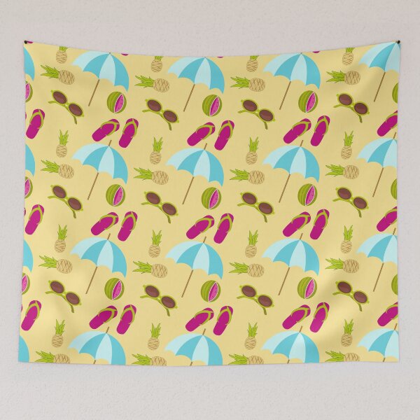 Item preview, Beach design pattern with beach umbrella designed and sold by CutieBlue.