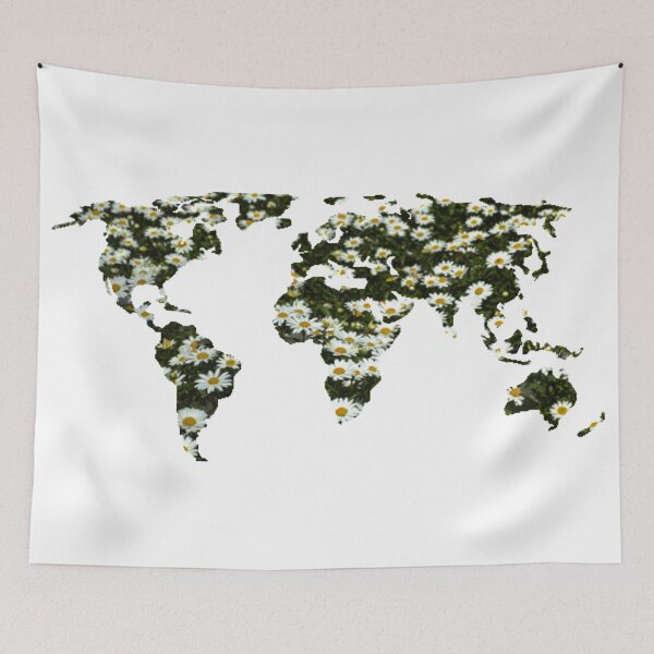 Item preview, Daisies Flowers World Map designed and sold by NelBo.